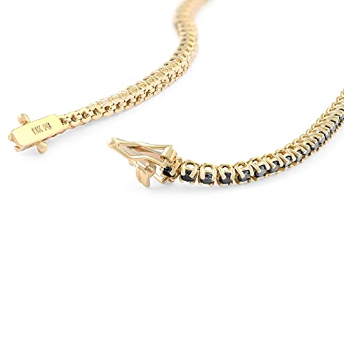 Pompeii 1 3/4 Ct TW Black Diamond Tennis Bracelet 14k Yellow Gold 7"