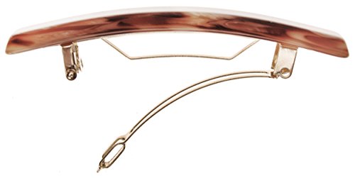 France Luxe Luxury Rectangle Barrette, Caramel Horn