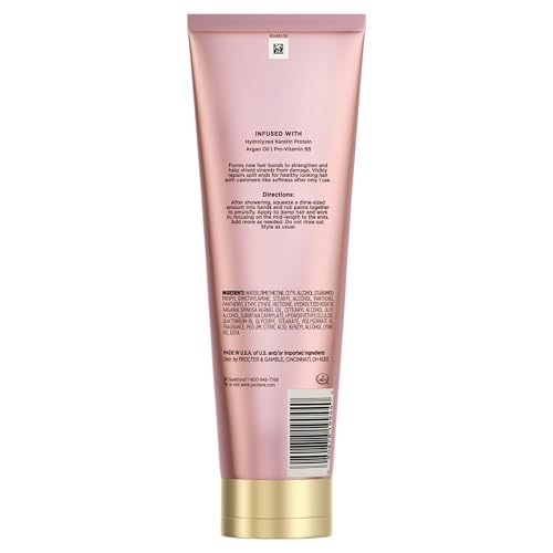 Pantene Keratin Leave-In Conditioner with Argan Oil, Protein Treatment for Dry, Damaged & Color-Treated Hair, Repairs Split Ends & Protects from Damage, Formaldehyde-Free, 8.4 Fl Oz