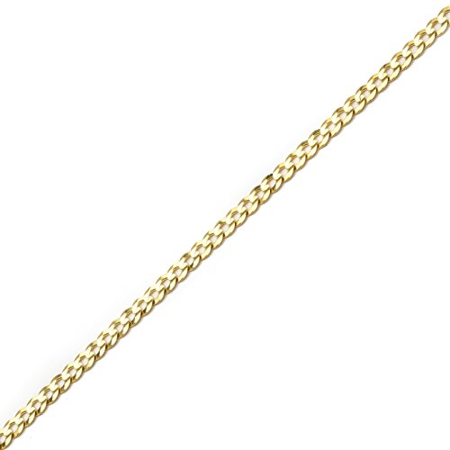 Floreo 10k Yellow Gold 4mm Curb Cuban Chain Bracelet and Anklet, 10 Inch