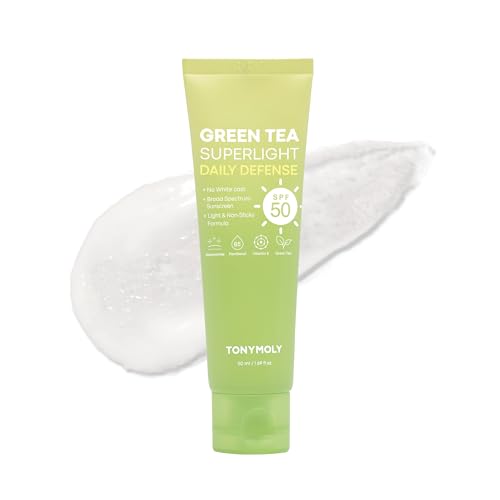 TONYMOLY Green Tea Face Sunscreen SPF 50+ PA++++, No White Cast, 1.69 fl oz