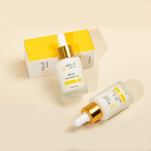 Pelo Naturals Sunscreen Serum- Enriched Mineral Face Sunscreen SPF 50 with Zinc Oxide 20% Titanium Dioxide 5%- With Hydrating Squalane For All Skin Types and Skin Tone 1oz