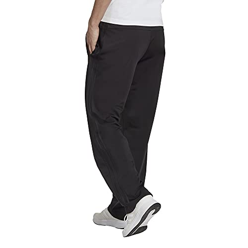 adidas Men's Essentials Warm-up Open Hem 3-stripes Tracksuit Bottoms, Black/Black, Large