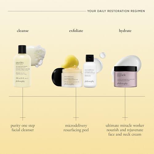 philosophy purity made simple one-step facial cleanser- with meadowfoam seed oil gently cleanses & melts away dirt, oil & stubborn makeup paraben-free face wash