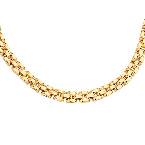 Floreo 14k Yellow Gold 4mm Panther Link Bracelet, 7 Inch