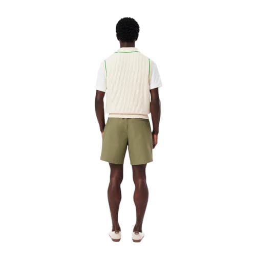 Lacoste Men's Relaxed Fit Poplin Shorts, Khaki, Large