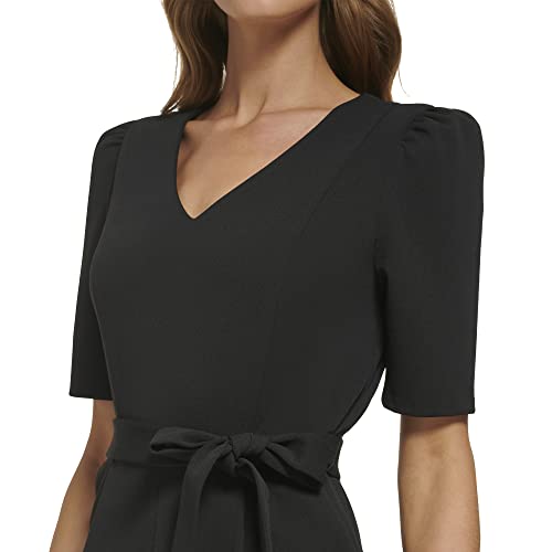 DKNY Women's v-neck jumpsuit,BLACK, 8