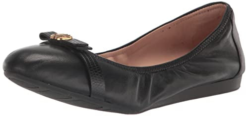 Cole Haan Women's TOVA Bow Ballet Flat, Black Leather, 10