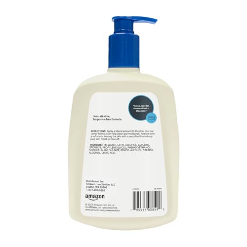 Amazon Basics Daily Facial Cleanser, Face Wash, Fragrance Free, For Gentle Skin, Unscented, 16 fl oz
