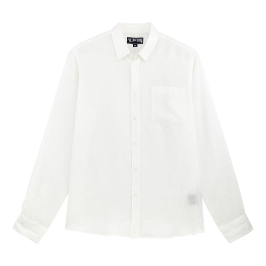 Vilebrequin Men Linen Shirt Solid, XL, White