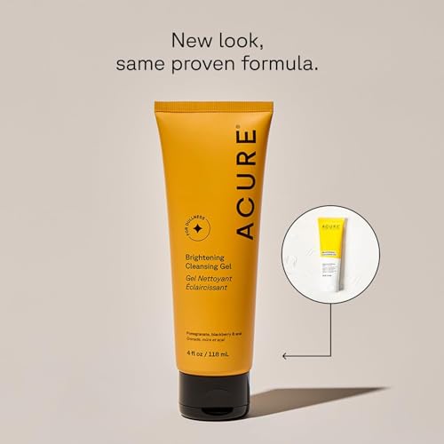 Acure Brightening Cleansing Gel - Vegan Facial Cleanser - 4 fl oz