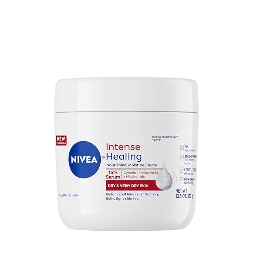 NIVEA Intense Healing Body Cream for Dry Skin with Glycerin, 13.5 Oz