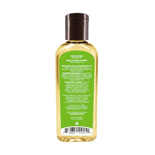 Jaloma Coconut Oil with Keratin to Help Strengthen Hair, 4 Oz Bottle