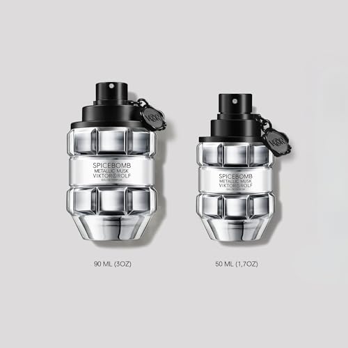 Viktor&Rolf - Spicebomb Metallic Musk - Eau de Parfum - Cologne for Men - Ambery Fragrance - With Warm Musk, Silver Suede & Black Pepper - 3 Fl Oz