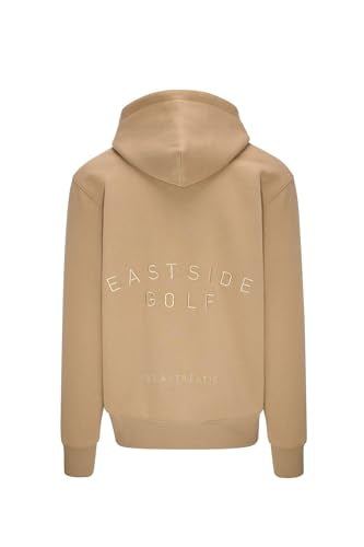 Eastside Golf Men’s Fleece Full‑Zip Hoodie with Chenille Swingman Logo, Soft Cotton‑Blend Luxury Comfort Layer