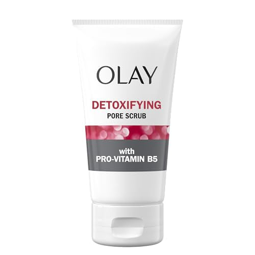 Olay Detoxifying Pore Scrub, Exfoliating Face Wash with Pro-Vitamin B5, 5 oz (Pack of 3)