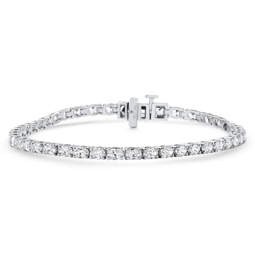 P3 POMPEII3 Pompeii 4 1/2Ct Oval Cut Diamond Tennis Bracelet 7" 14k White Gold Lab Grown - Size Medium (EF,VS)