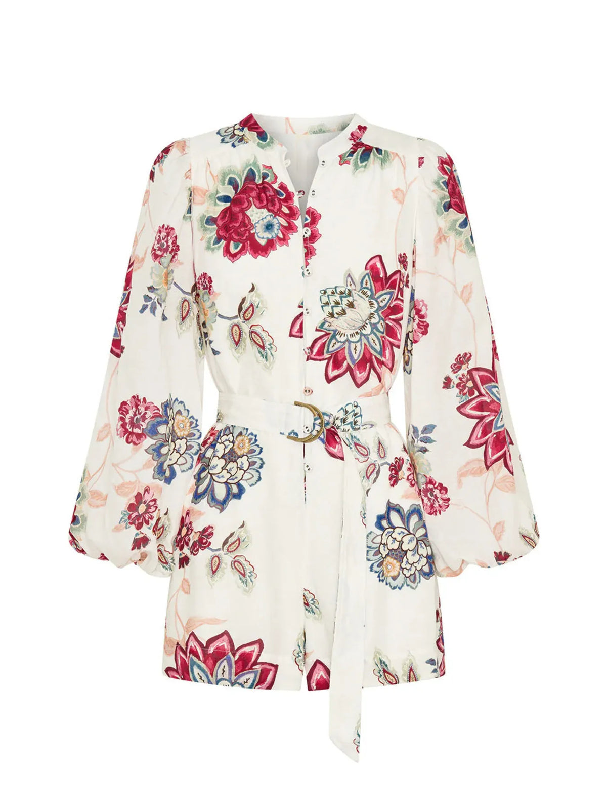 Floral Print Long Sleeve Romper