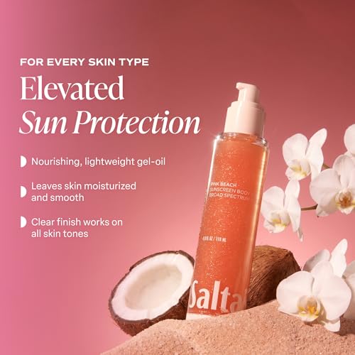 Saltair SPF Body Oil | Broad Spectrum SPF 50 | Pink Beach, 4 fl oz