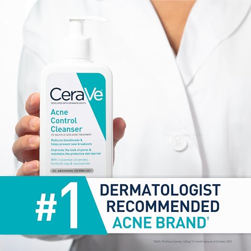 CeraVe Acne Control Cleanser, Face Wash with 2% Salicylic Acid, 16 oz