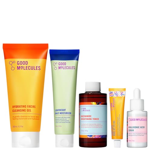 Good Molecules Daily Skincare Routine Set with Hydrating Facial Cleanser