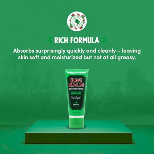 Bag Balm Vermont's Original Hand Moisturizer, Hand Balm for Dry Skin, Cracked Hands, Heels & Dry Hands Treatment, For Dogs and More Ointment, Dry Skin Lotion (2oz Tube (Pack of 2))