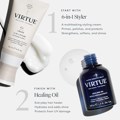 VIRTUE Create 6-in-1 Styling Cream, Heat Protectant, Frizz-Control, 4 Fl Oz