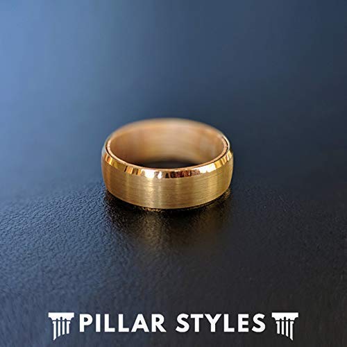 14K Gold Whiskey Barrel Rings For Men Tungsten Wedding Band 8mm Bourbon Barrel Ring Whiskey Barrel Wood Ring Unique Tungsten Ring