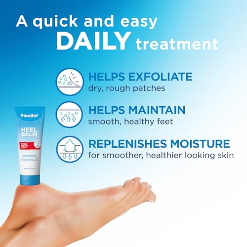 Flexitol Heel Balm, Cracked Heel Cream & Foot Balm, Intensive Hydration for Dry, Rough Feet & Heels, Urea-Based Moisturizing Cream, 4 oz Tube