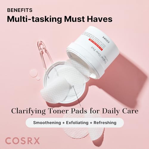COSRX BHA Toner Pads, 70 Sheets, Exfoliating Pads for Dead Skin & Blackheads, Minimize Pores, Prevent Breakouts, Improve Skin Texture, Korean Skin Care