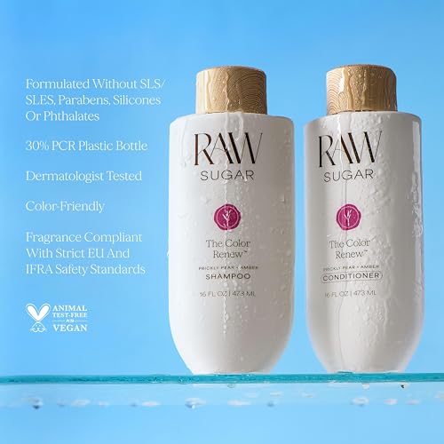 Raw Sugar Shampoo and Conditioner Set, The Color Renew Hair Care Duo, 16 Fl Oz (2 Products) Protects Color, A Renewing Haircare Bundle, Without SLS/SLES & Parabens, Vegan