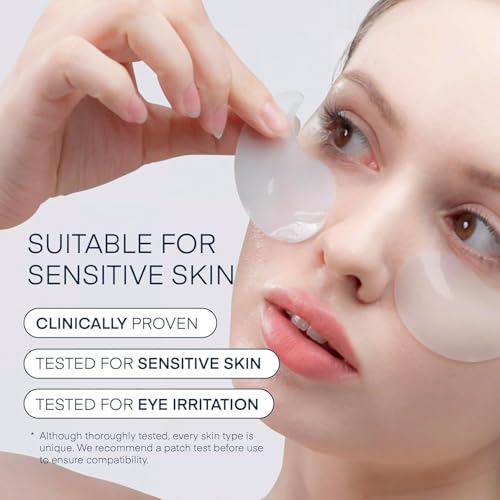 Terez & Honor Under Eye Patches for Dark Circles - 60 Korean Hydrogel Masks for Puffiness, Bags, Wrinkle with Caffeine, Hyaluronic Acid, Niacinamide - Undereye Hydrating & Cooling, Vegan, No Fragrance