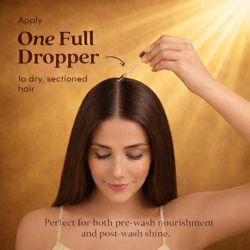 Ayurvedic Hair Growth Oil – Amla, Bhringraj & Argan – Reduces Hair Fall & Dry Scalp, Strengthens Roots, Supports Hair Growth, Tames Frizz – Vegan, Cruelty-Free – 50ml