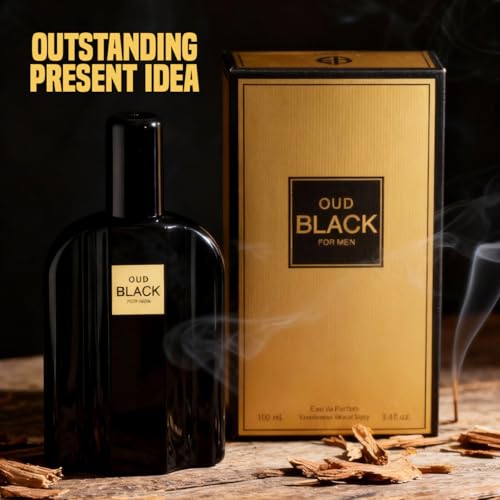 Oud Black Men’s Perfume Eau de Parfum – Woody Spicy Amber Masculine Fragrance 100ml / 3.4 fl oz