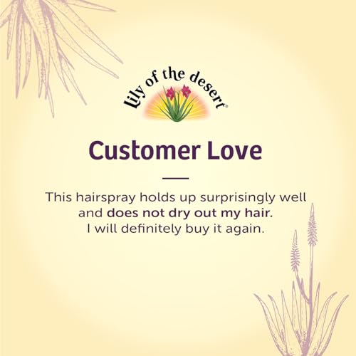 Lily Of The Desert Natural Hold Aloe Vera Hair Spray for All - Unscented, Alcohol-Free, Non-Aerosol, 8 Fl Oz