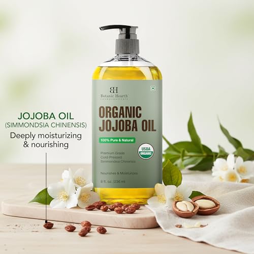 Botanic Hearth USDA Organic Jojoba Oil 100% Pure and Natural - 8 Fl oz