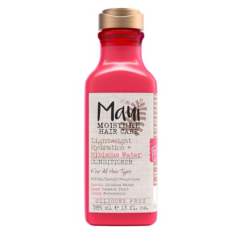 Maui Moisture Lightweight Hydration + Hibiscus Water Conditioner, Nourishing Aloe Vera Conditioner Softens & Quenches Hair, Vegan & Silicone-Free, 13 Fl Oz