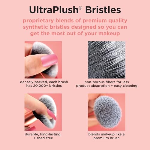 Real Techniques Au Naturale 9 Piece Makeup Brush Set, For Liquid, Cream, & Powder Foundation, Eyeshadow, Blush, & Contour, Premium Quality Face Brushes, Gift Set, Cruelty-Free