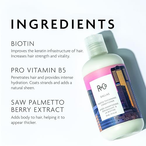 R+Co Dallas Biotin Thickening Conditioner, Weightless Hydration, 8.5 Oz