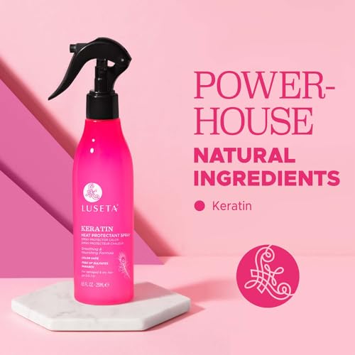 Luseta Keratin Heat Protectant Spray for Dry & Damaged Hair, 8.5 oz
