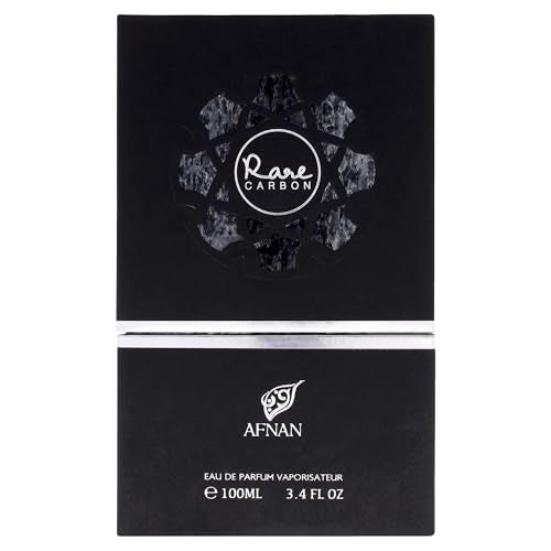Afnan Rare Carbon Eau De Parfum Spray for Men, 3.4 Fl. Oz