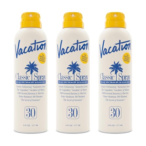 Vacation Classic SPF 30 Sunscreen Spray, 6 Fluid Ounces, Pack of 3