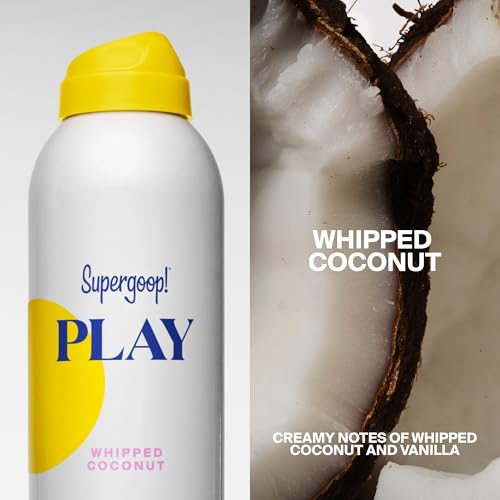 Supergoop! PLAY Antioxidant Body Mist w/Vitamin C - 6 fl oz - SPF 50 PA++++ Broad Spectrum Sunscreen - Body Spray - Great for Active Days - Whipped Coconut
