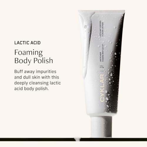 Cyklar Lactic Acid Body Polish – Chemical Exfoliator with AHAs & Volcanic Pumice – Added Glycerin for Skin Hydration – Fragrance-Free, 11 fl oz