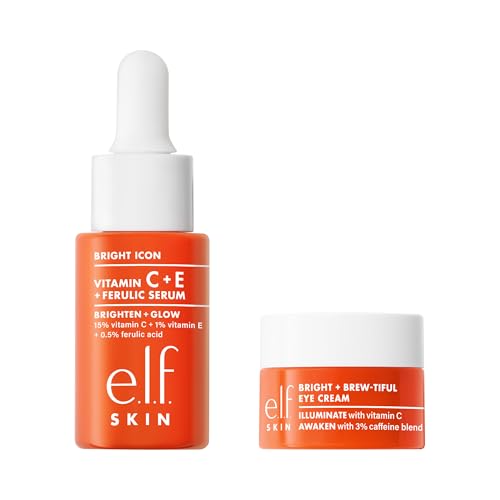 e.l.f. SKIN Brightest Besties Duo, Travel-Sized Skincare Set, Brightening Face Serum & Vitamin C Eye Cream, Boosts Radiance, Depuffs & Evens Skin Tone, Vegan & Cruelty-Free