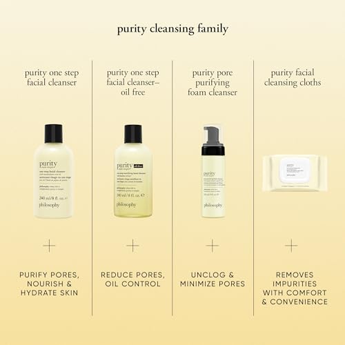 philosophy purity made simple one-step facial cleanser- with meadowfoam seed oil gently cleanses & melts away dirt, oil & stubborn makeup paraben-free face wash