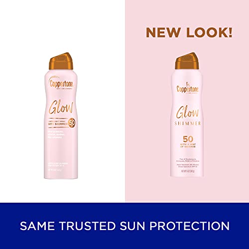 Coppertone Glow Shimmering Sunscreen Spray SPF 50, 5 OZ