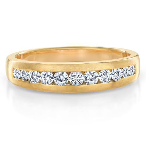 Gem Stone King Lab Grown Diamond Satin Finish Ring For Men (Size 11)