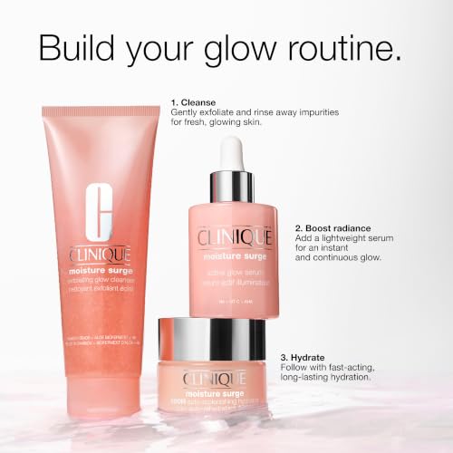 Clinique Moisture Surge 100H Auto-Replenishing Hydrator Oil Free Face Moisturizer | With Hyaluronic Acid, Aloe Bioferment and Vitamins C + E | For All Skin Types | Hydrating + Moisturizing, 2.5 Fl Oz