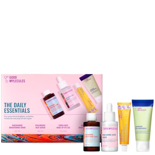 Good Molecules The Daily Essentials Set, 4-Step Skin Care Kit, 4 Minis